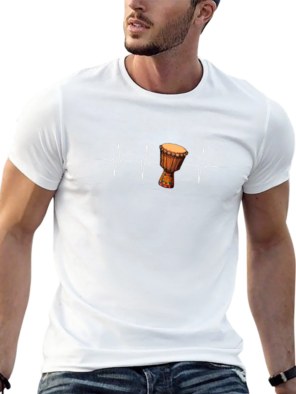 Djembe Heartbeat T-Shirt - Music Lover Tee