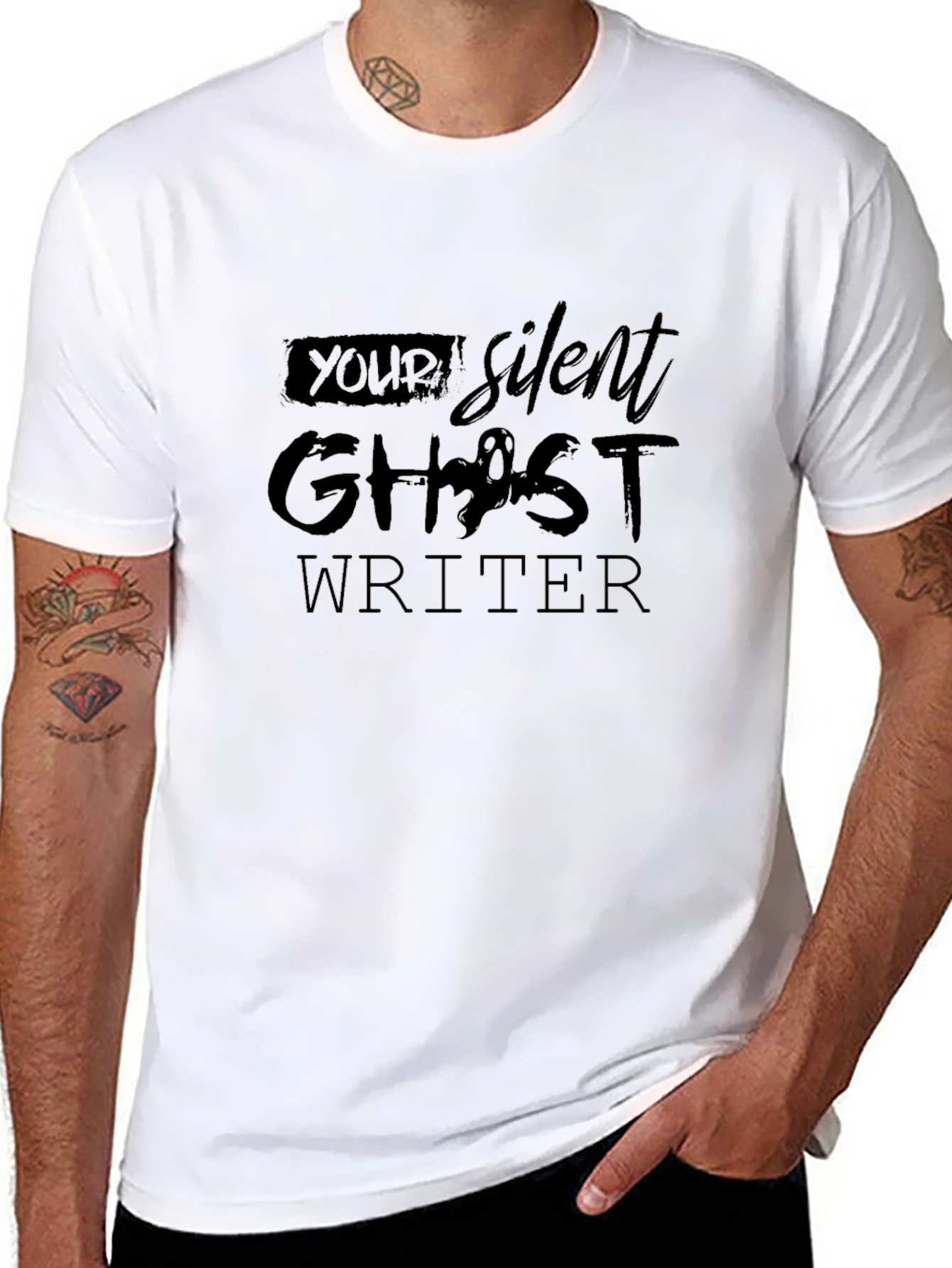 Silent Ghost Writer Black Graphic Tee