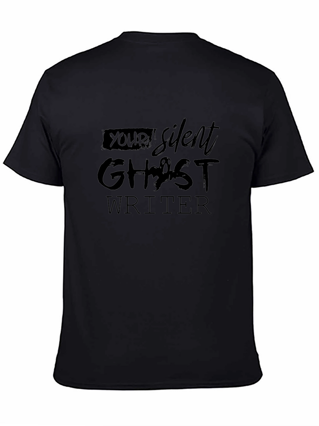 Silent Ghost Writer Black Graphic Tee