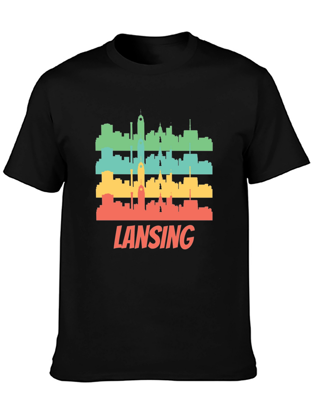 Retro Lansing Skyline Graphic T-Shirt