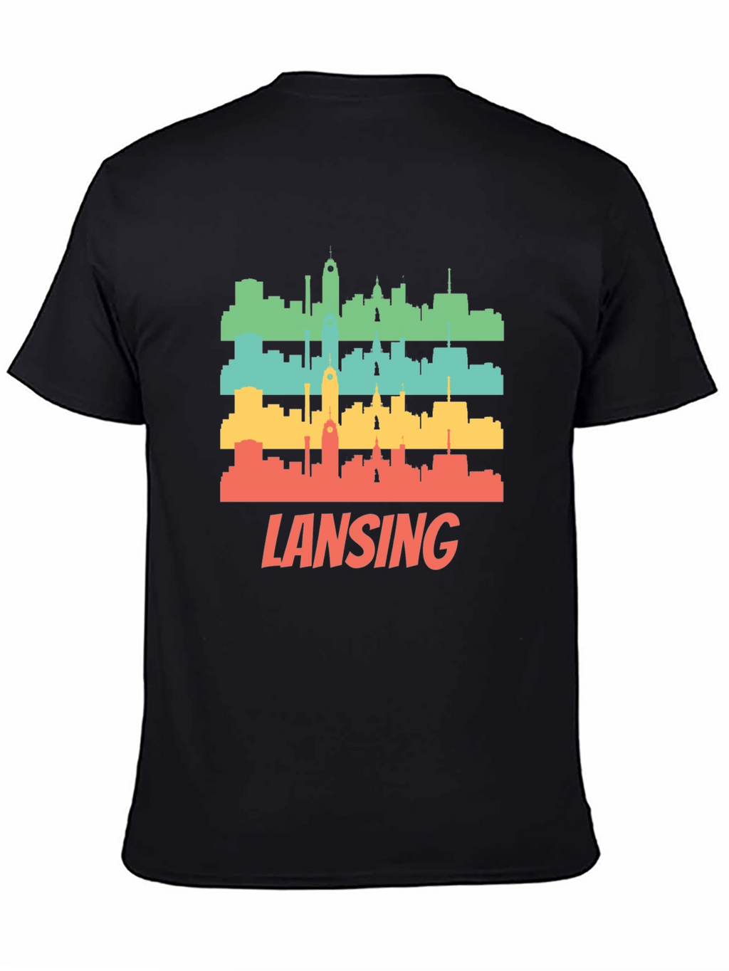 Retro Lansing Skyline Graphic T-Shirt