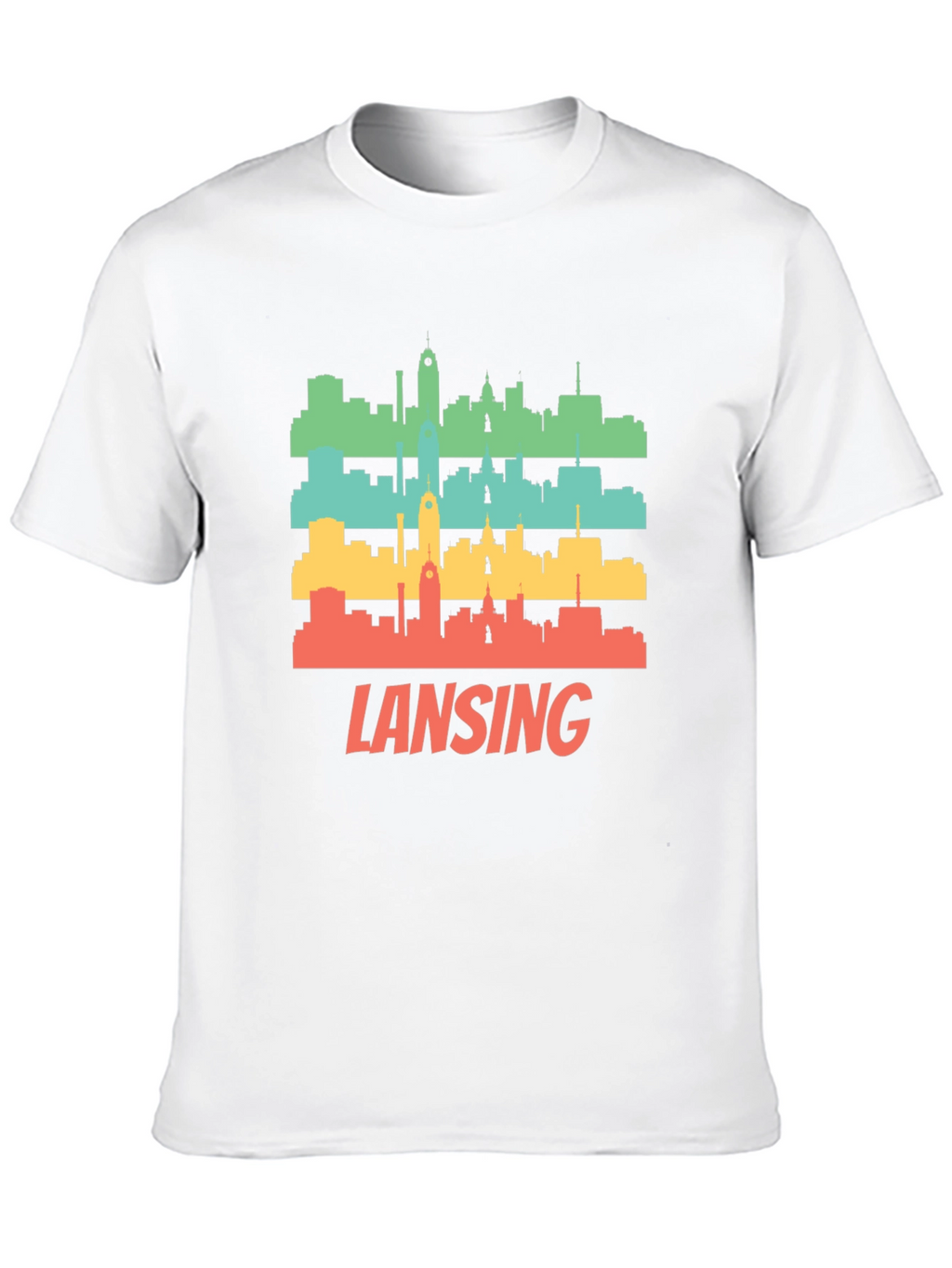 Retro Lansing Skyline Graphic T-Shirt