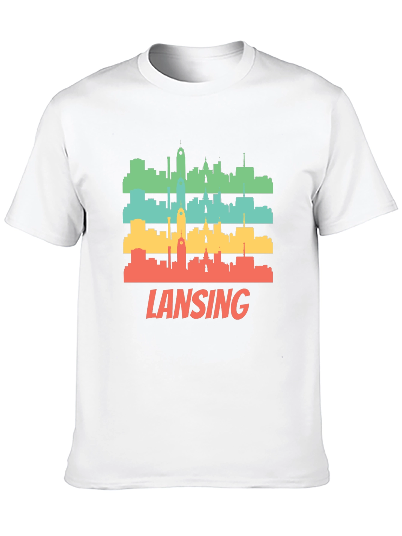 Retro Lansing Skyline Graphic T-Shirt
