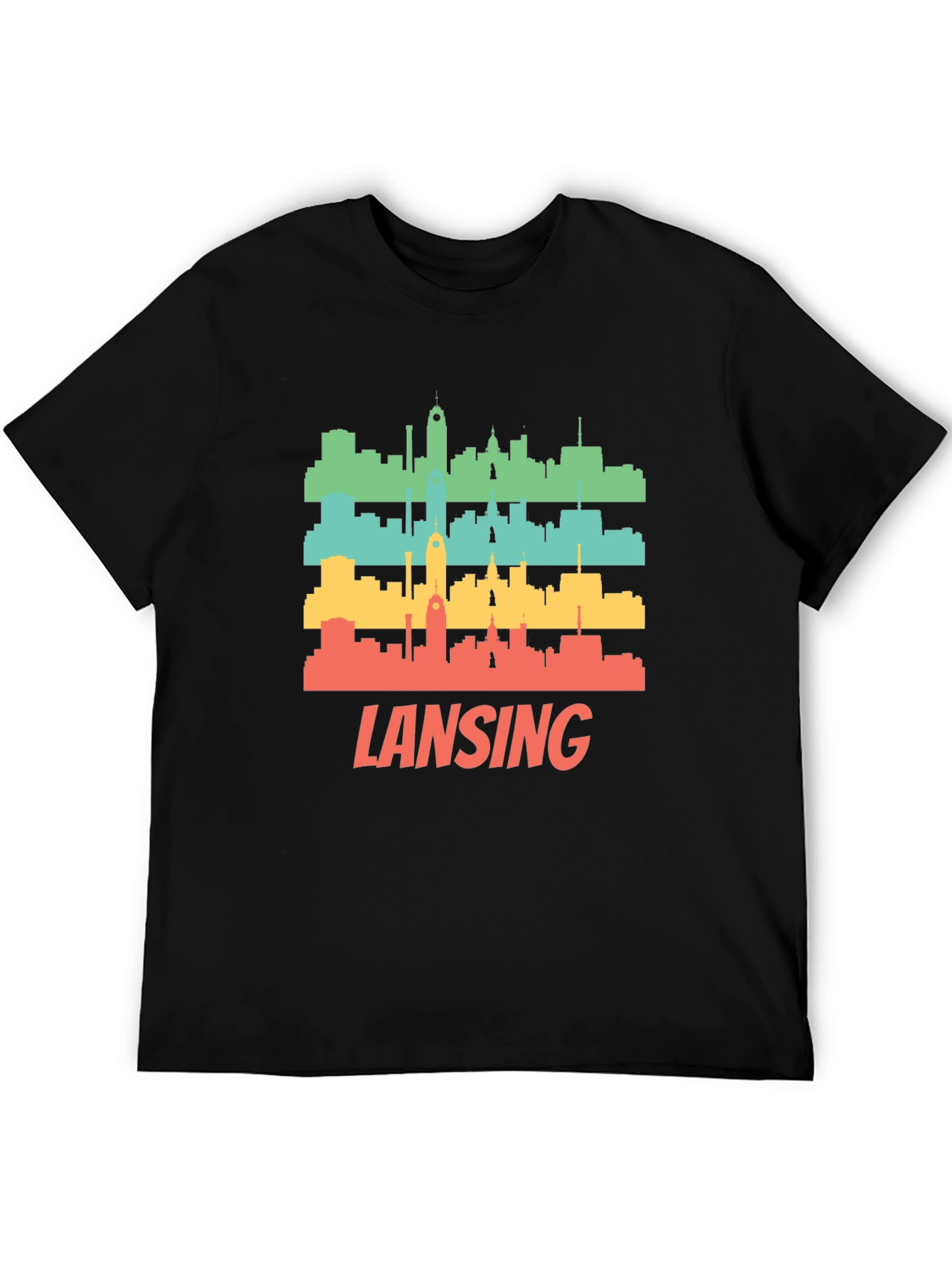 Retro Lansing Skyline Graphic T-Shirt