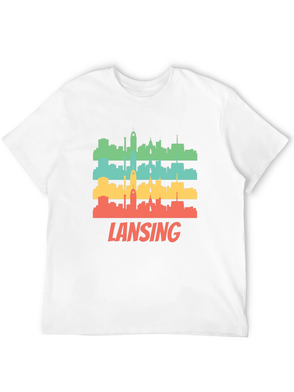Retro Lansing Skyline Graphic T-Shirt