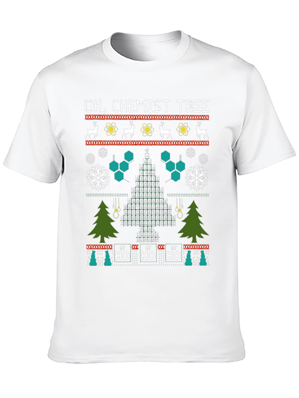 Oh Chemist Tree Ugly Christmas T-Shirt