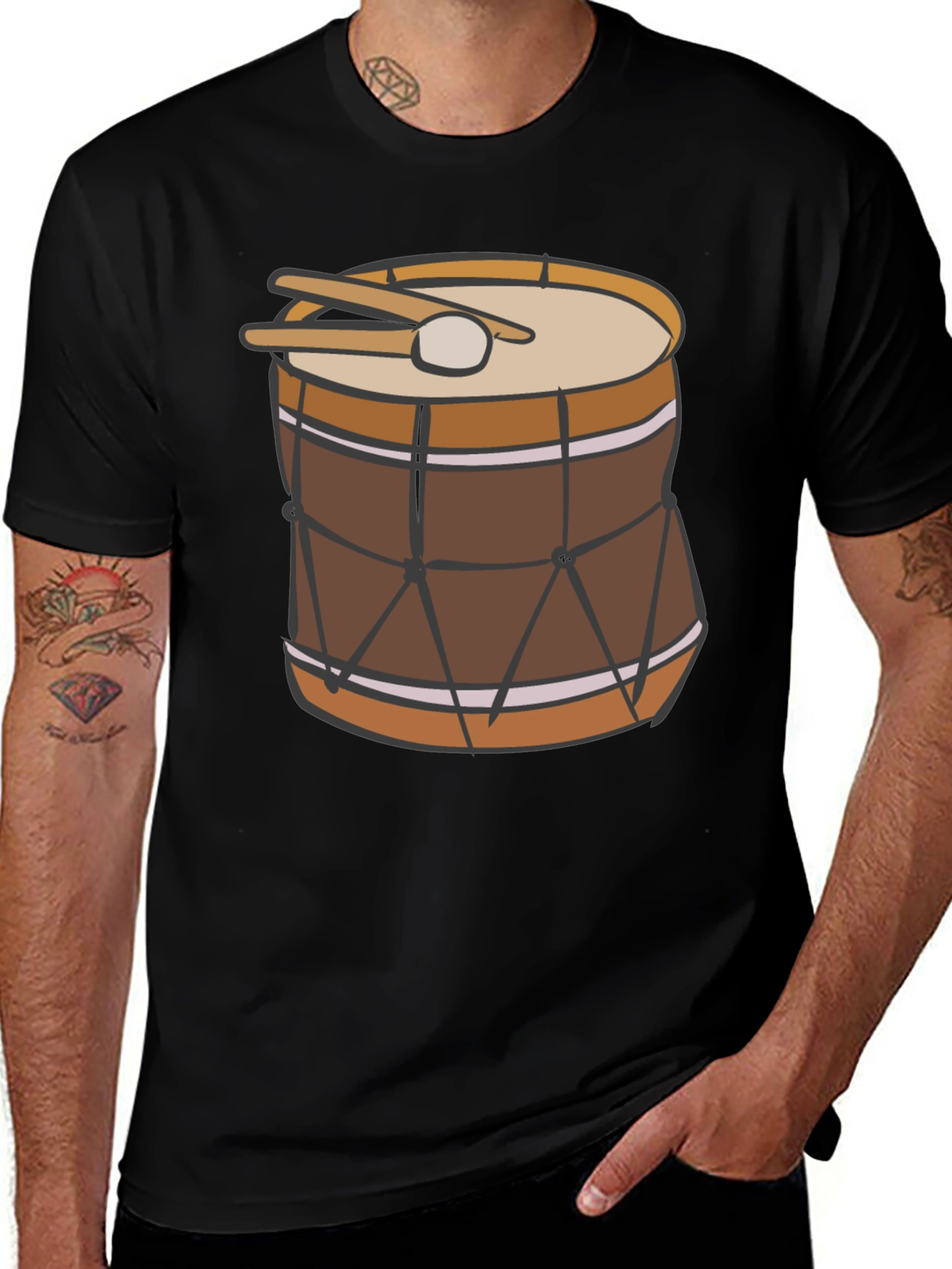 Drum Graphic Black T-Shirt