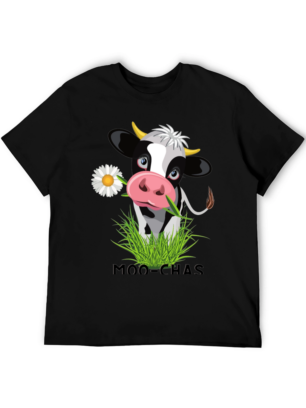 Moo-chas Cow Graphic Tee - Black