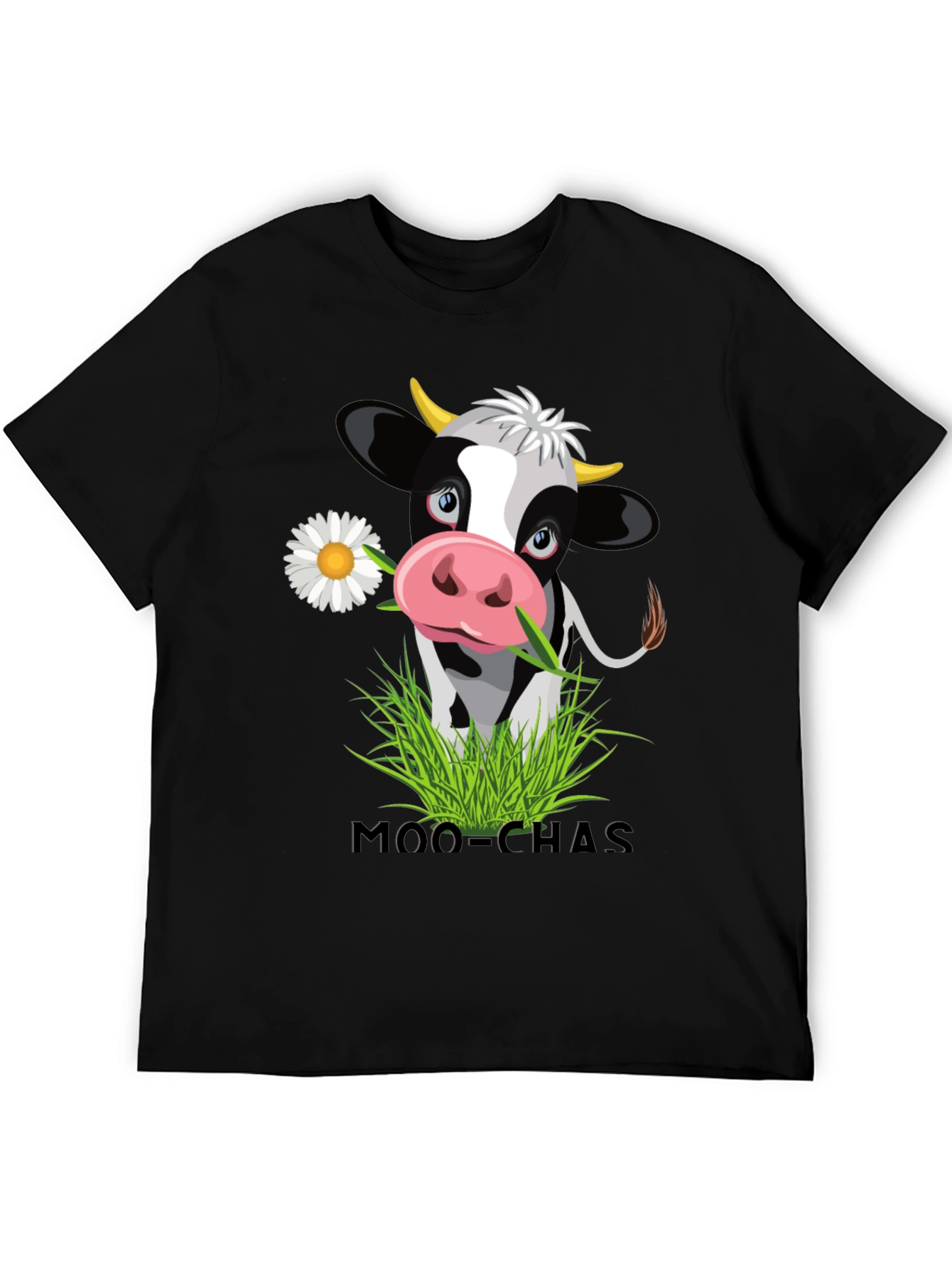 Moo-chas Cow Graphic Tee - Black