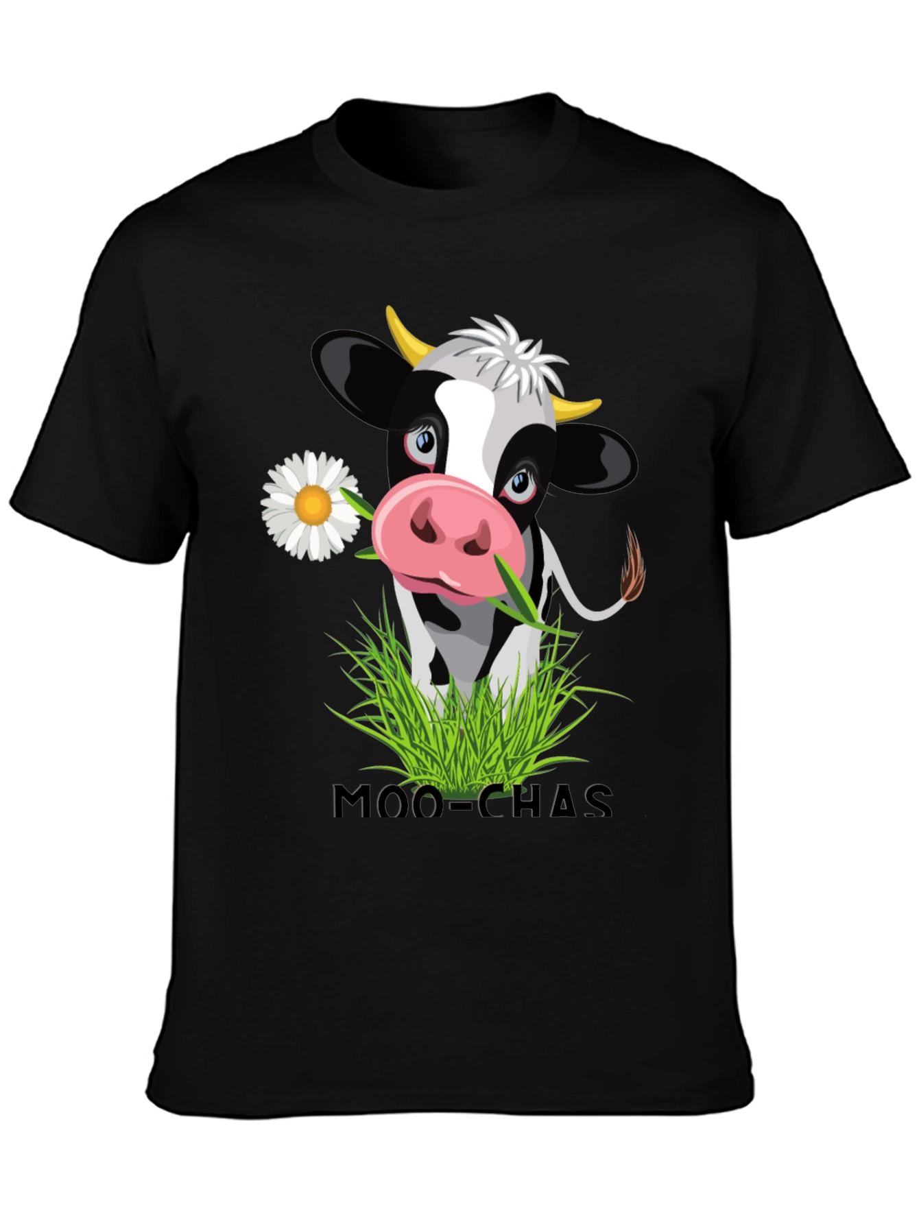 Moo-chas Cow Graphic Tee - Black