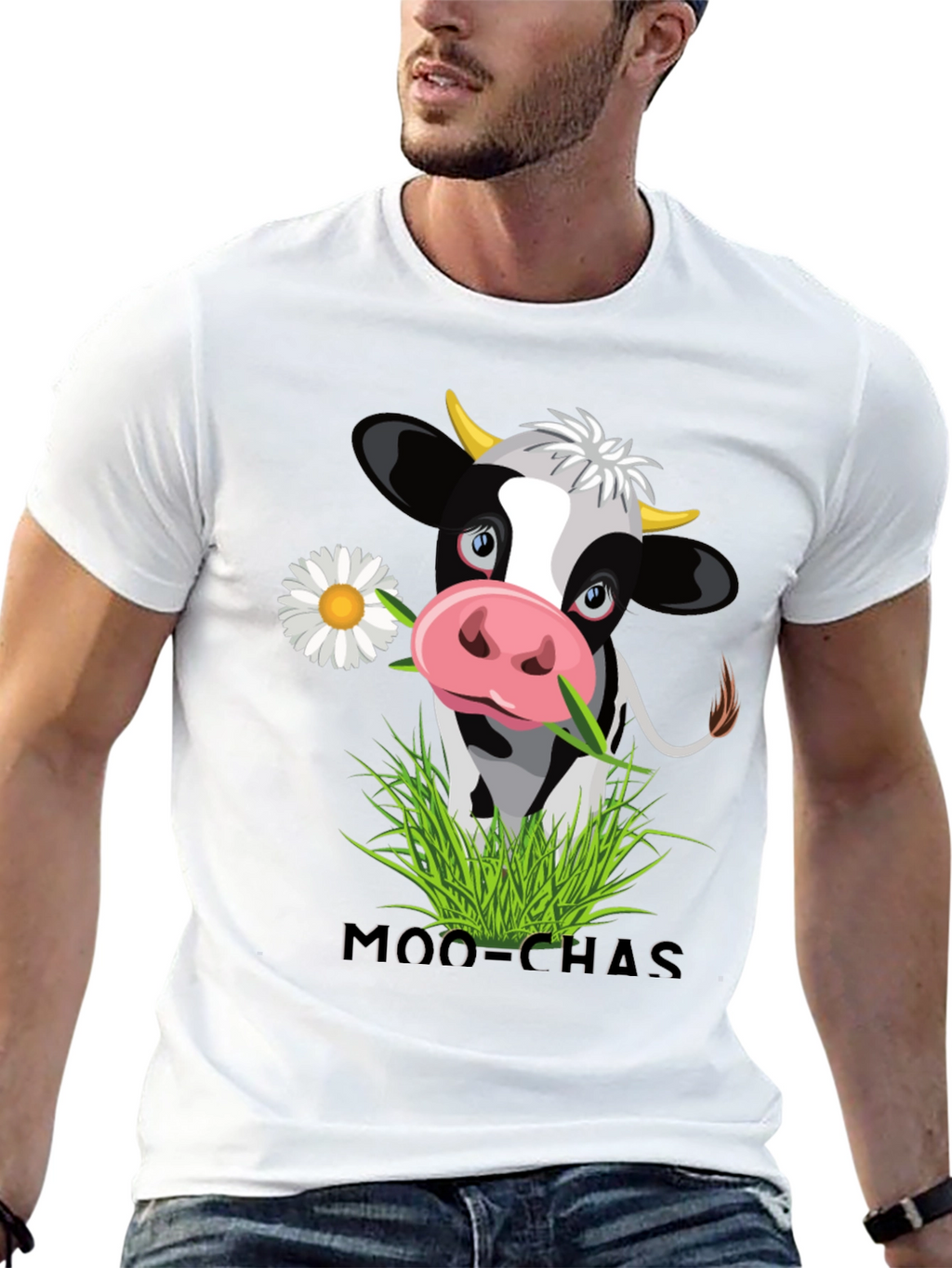 Moo-chas Cow Graphic Tee - Black