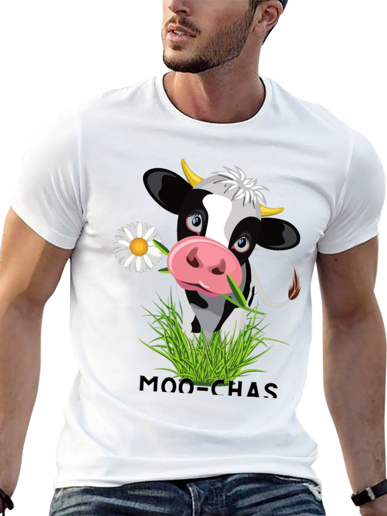Moo-chas Cow Graphic Tee - Black