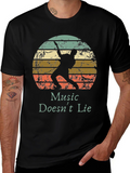 Music Doesnt Lie Retro Graphic Tee