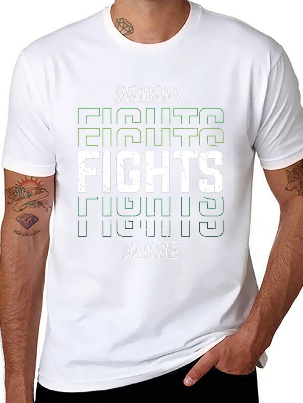 Nobody Fights Alone Graphic Tee - Black