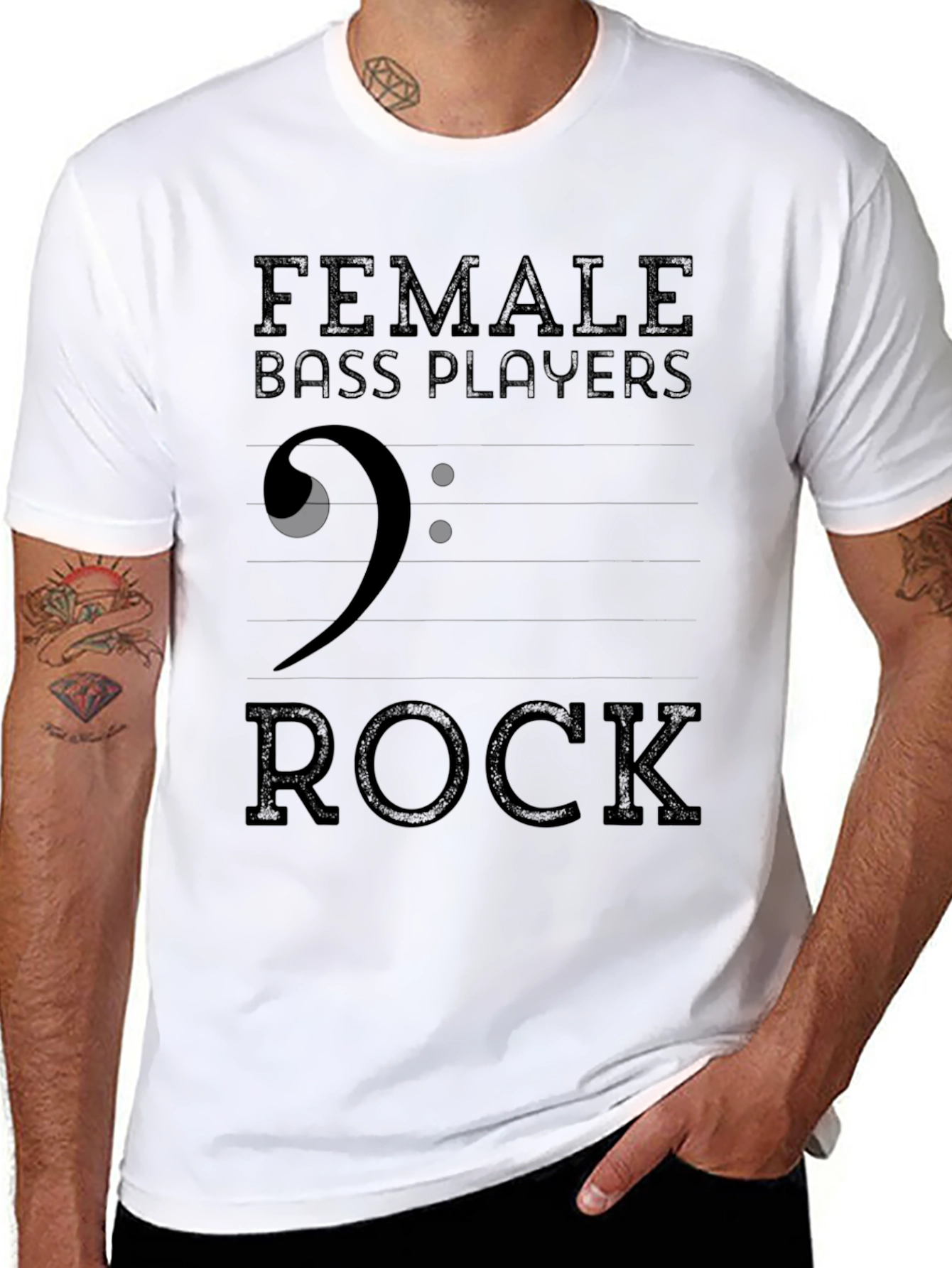 Female Bass Players Rock T-Shirt - Music Lover Tee