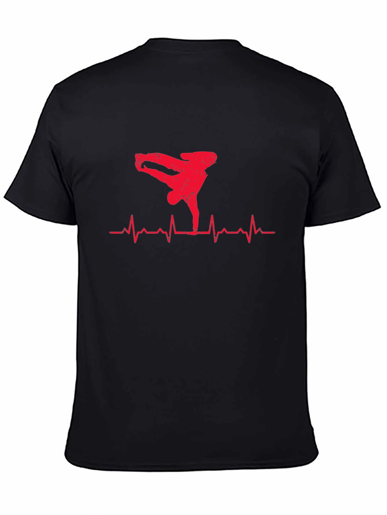 Breakdance Heartbeat Graphic Tee - Mens Black T-Shirt