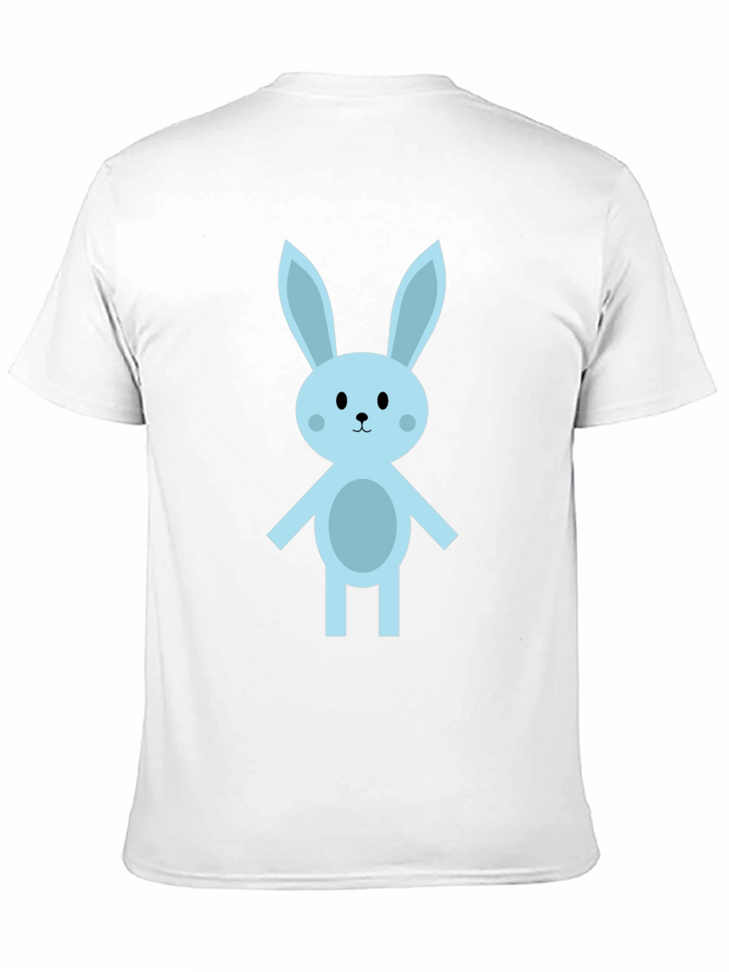 Cute Cartoon Bunny Black T-Shirt