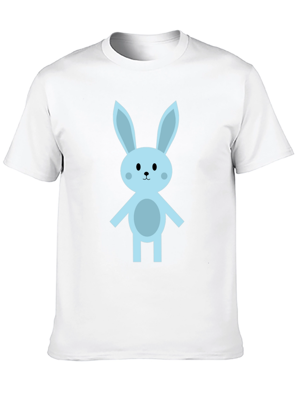 Cute Cartoon Bunny Black T-Shirt