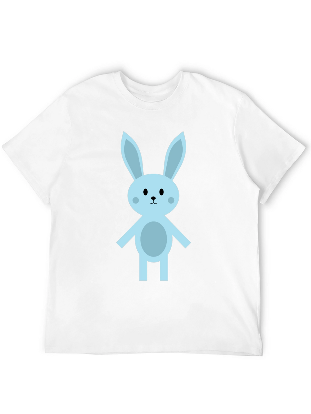 Cute Cartoon Bunny Black T-Shirt