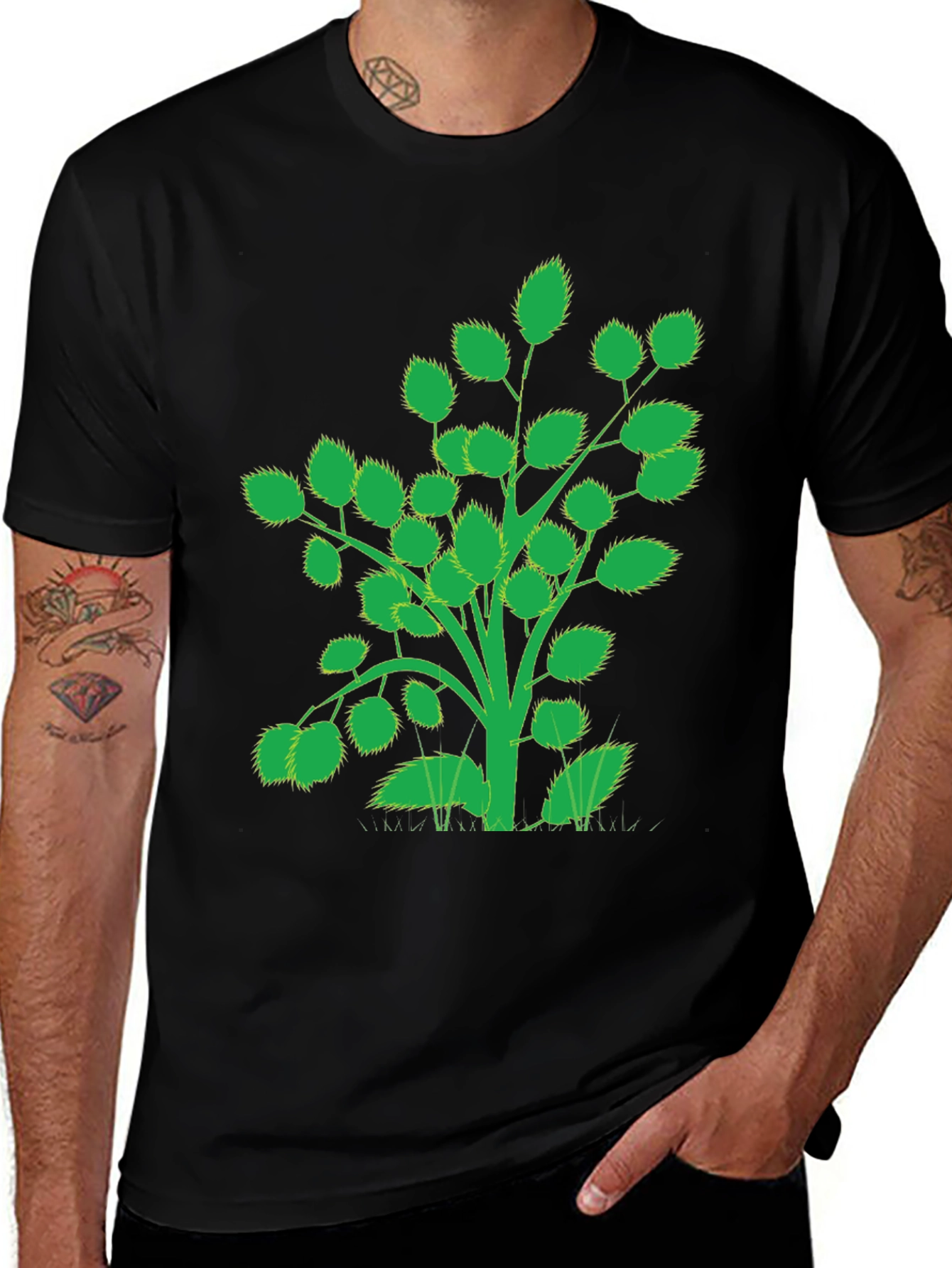 Nature Inspired Black T-Shirt