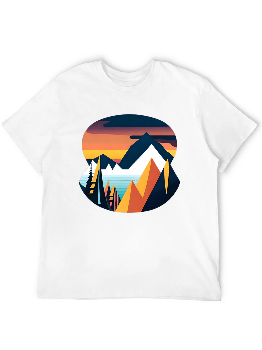 Mountain Sunset Graphic Tee - Black