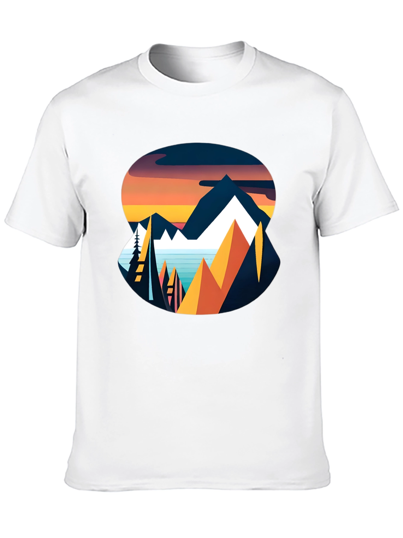 Mountain Sunset Graphic Tee - Black