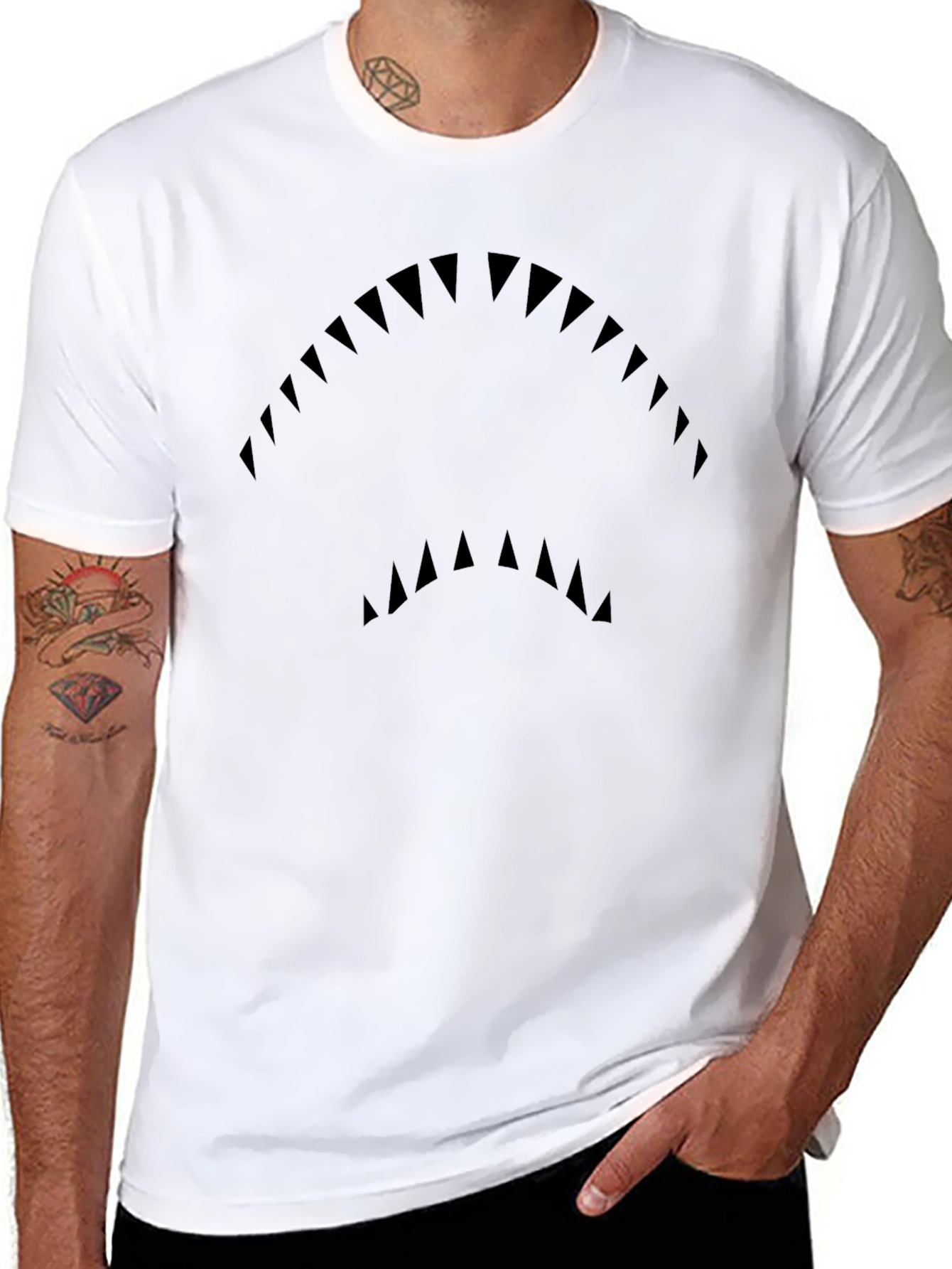 Shark Teeth Graphic Black T-Shirt