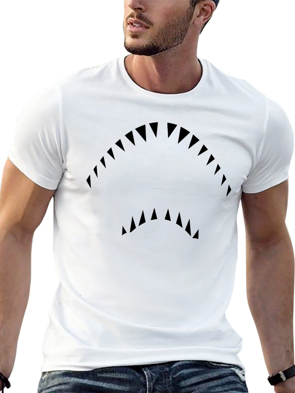 Shark Teeth Graphic Black T-Shirt