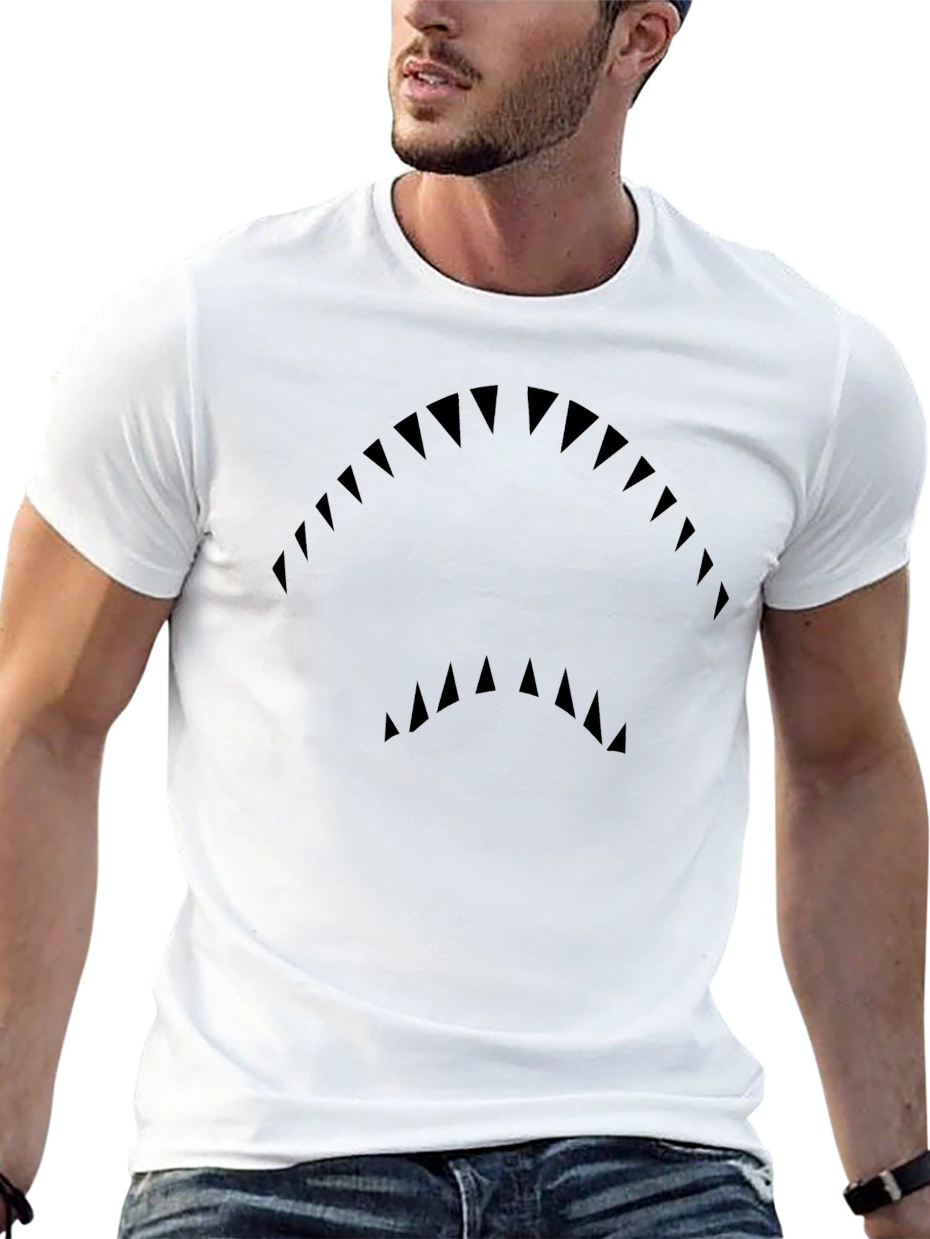 Shark Teeth Graphic Black T-Shirt