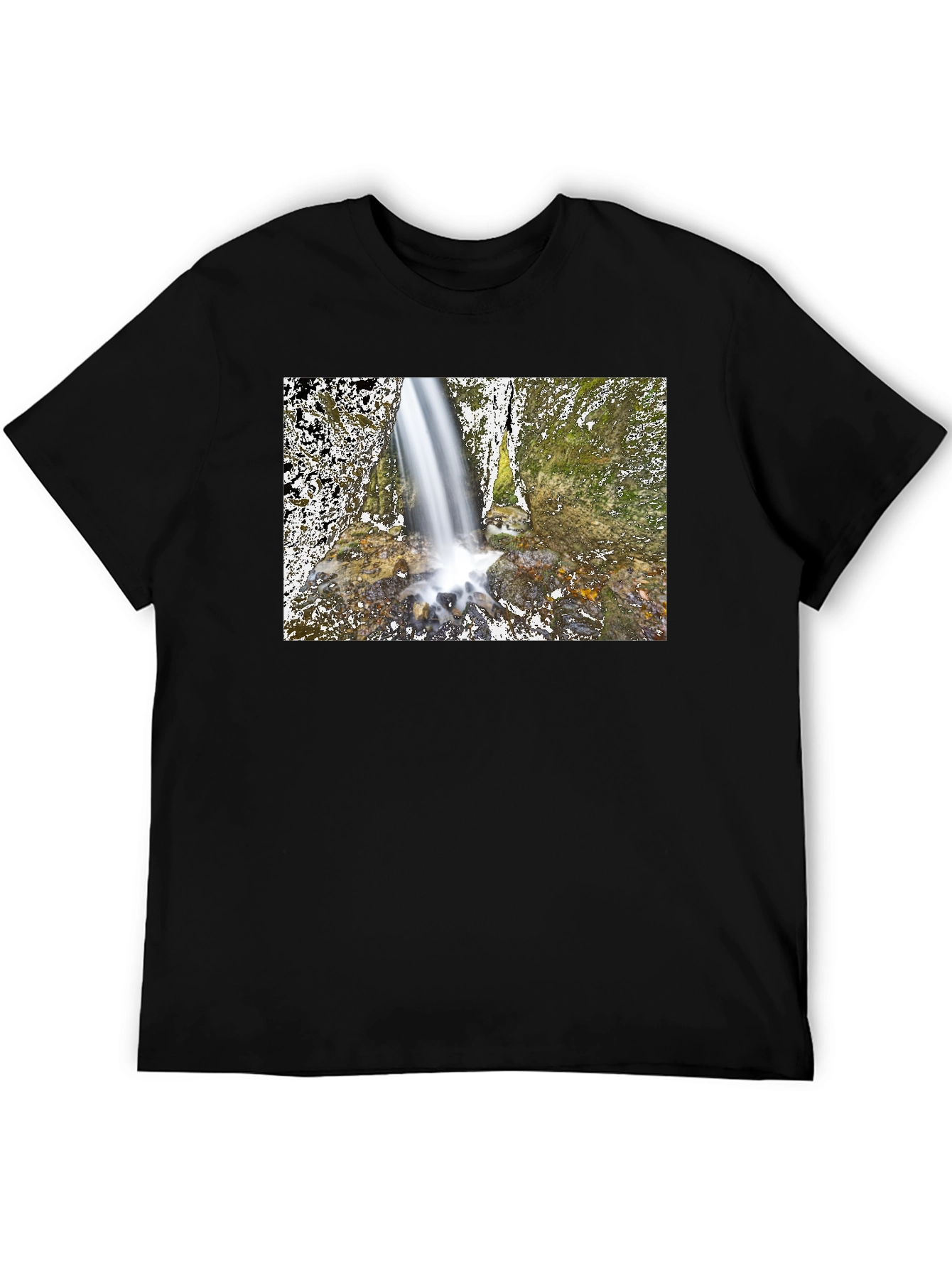 Waterfall Graphic Black T-Shirt