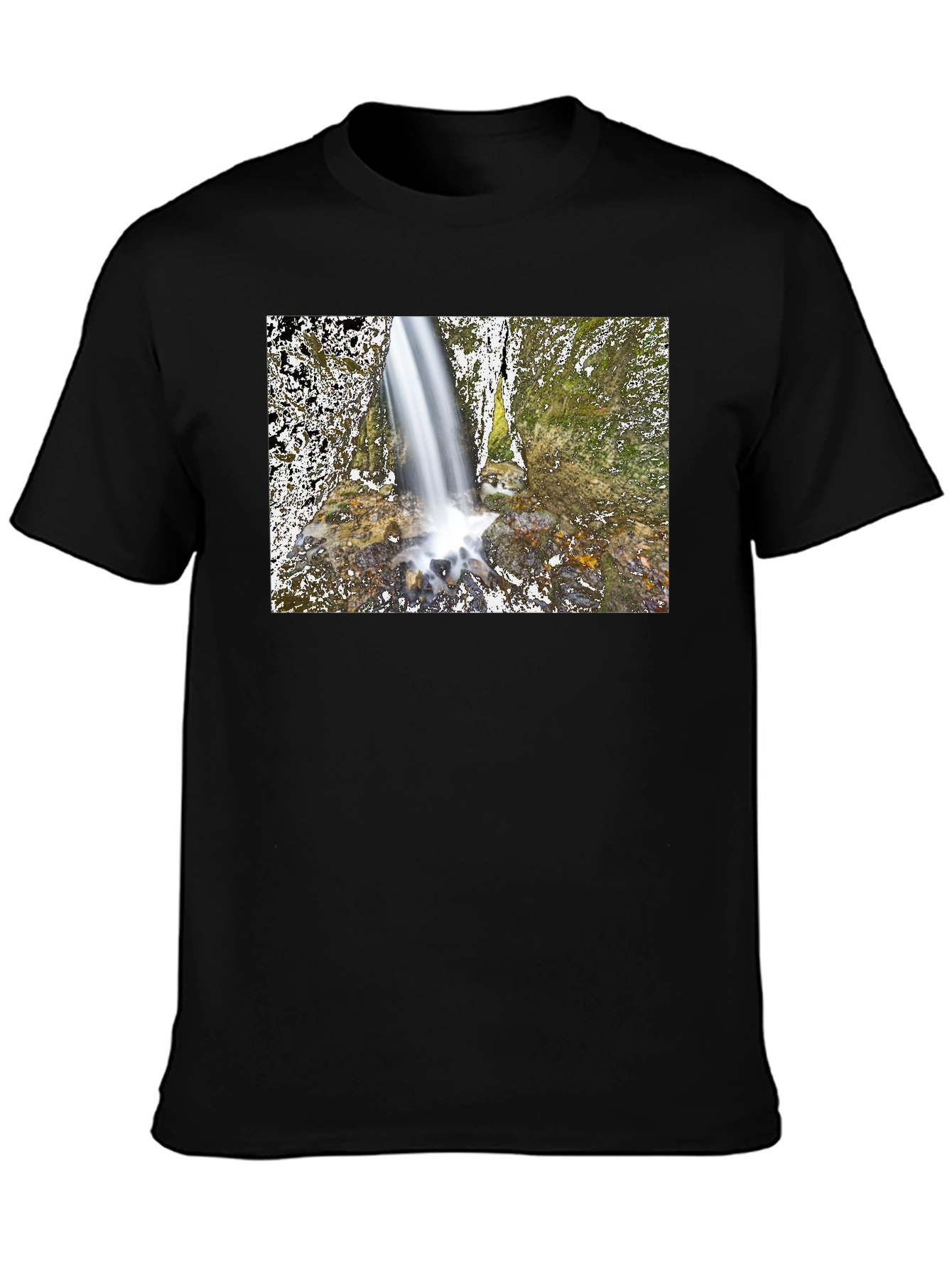Waterfall Graphic Black T-Shirt