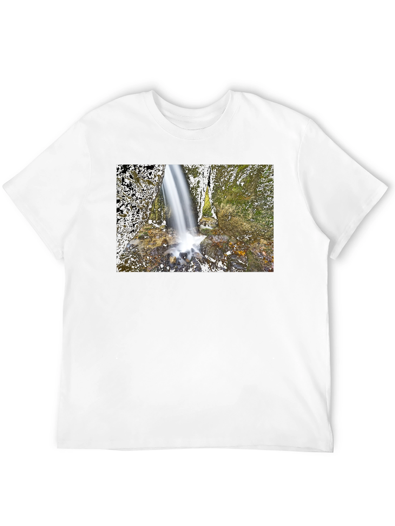 Waterfall Graphic Black T-Shirt