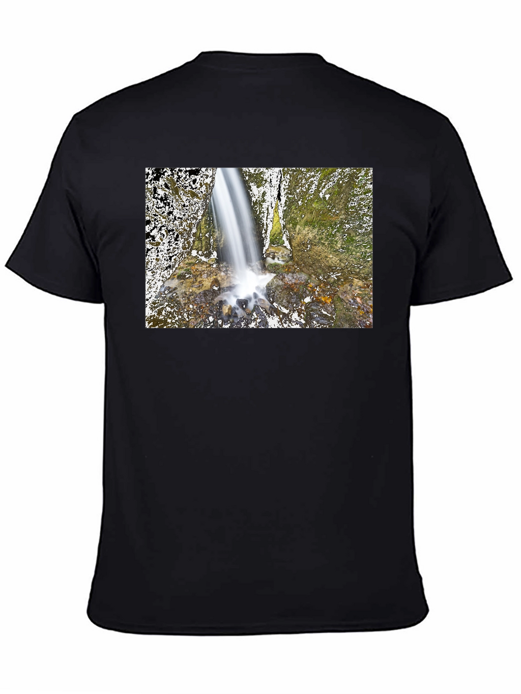 Waterfall Graphic Black T-Shirt