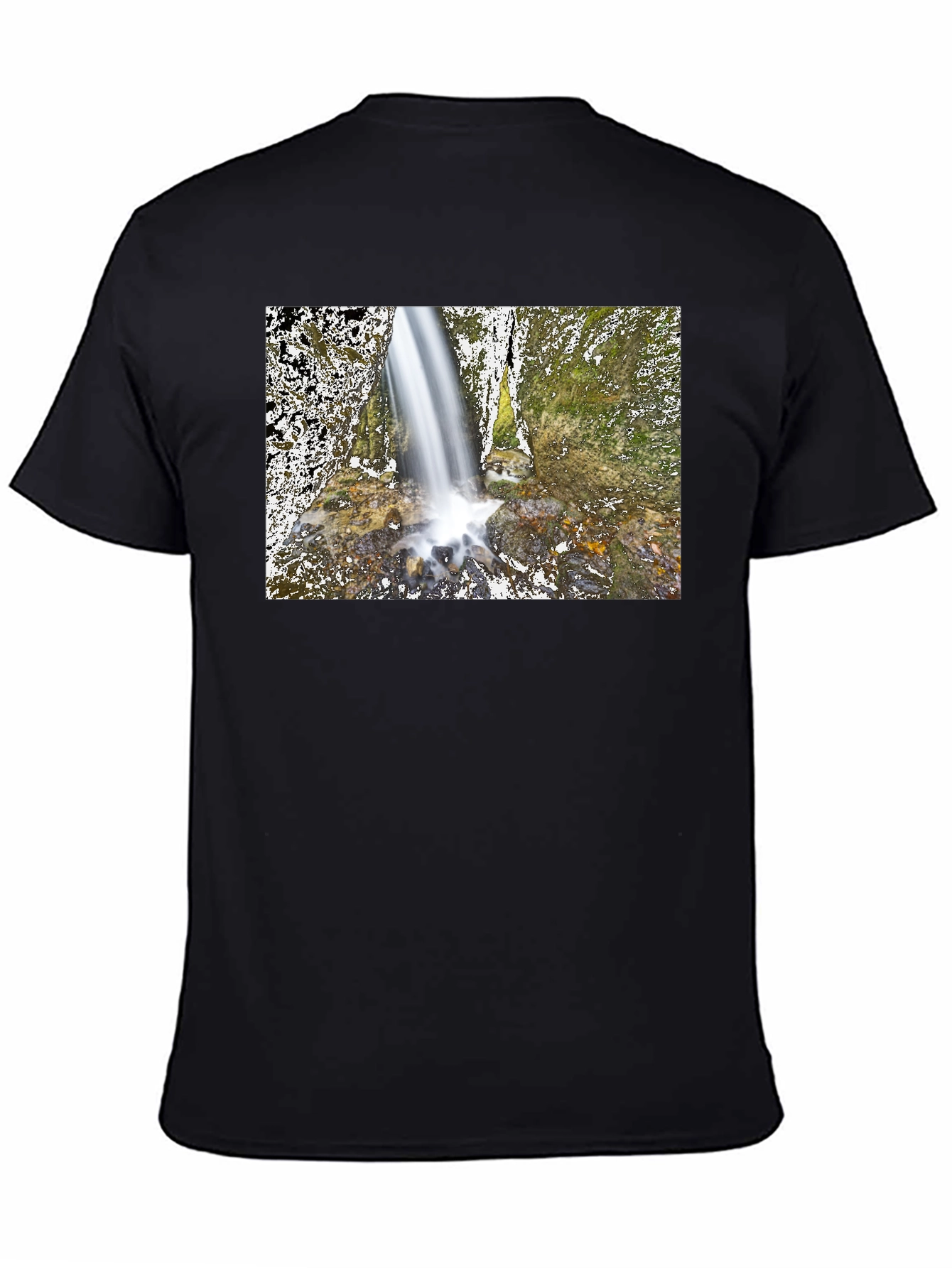 Waterfall Graphic Black T-Shirt