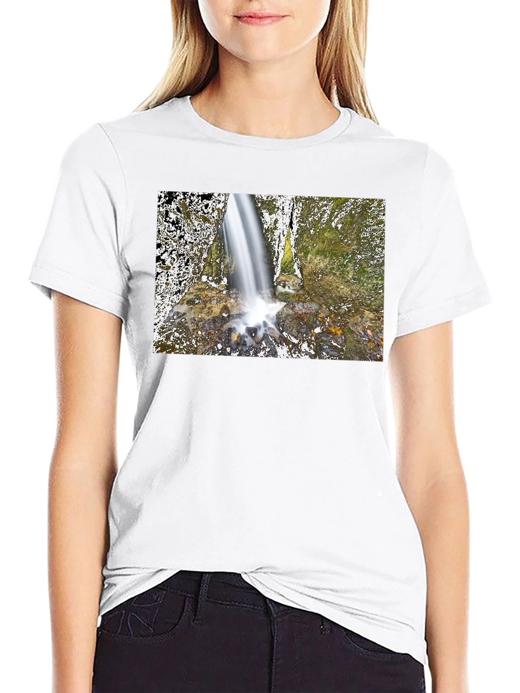 Waterfall Graphic Black T-Shirt