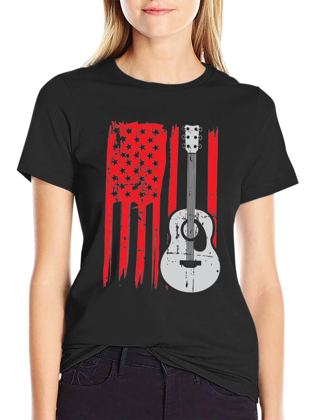 American Flag Guitar Graphic Tee