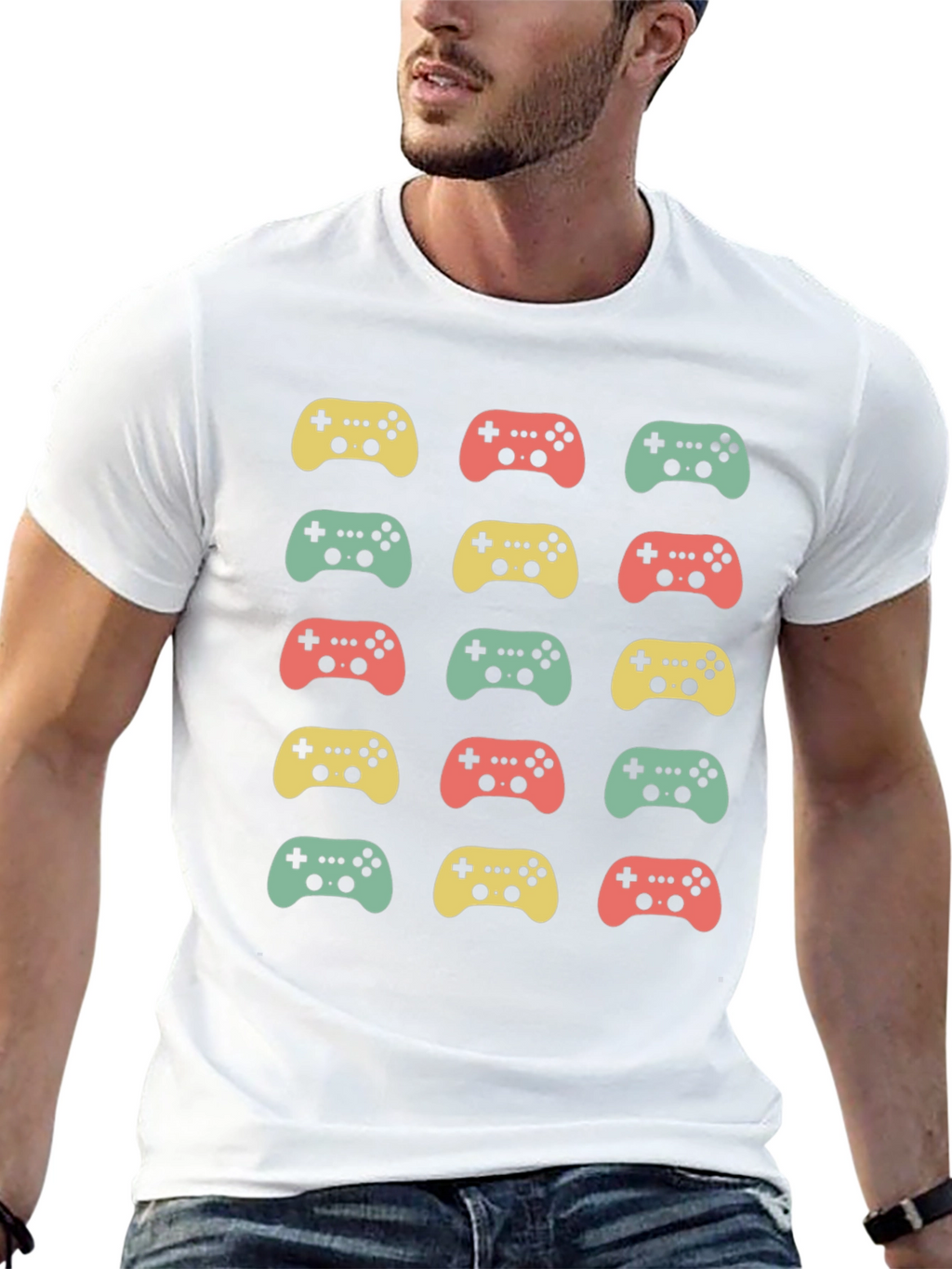 Retro Gaming Controller Pattern T-Shirt