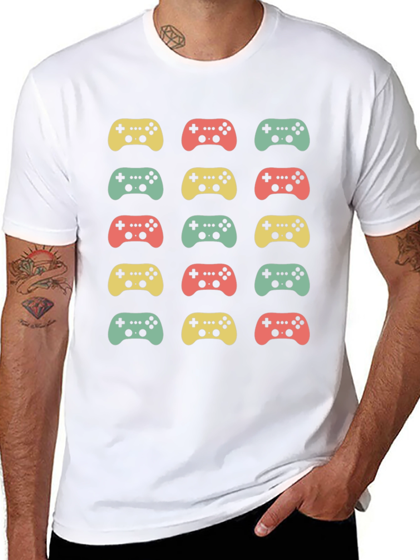 Retro Gaming Controller Pattern T-Shirt