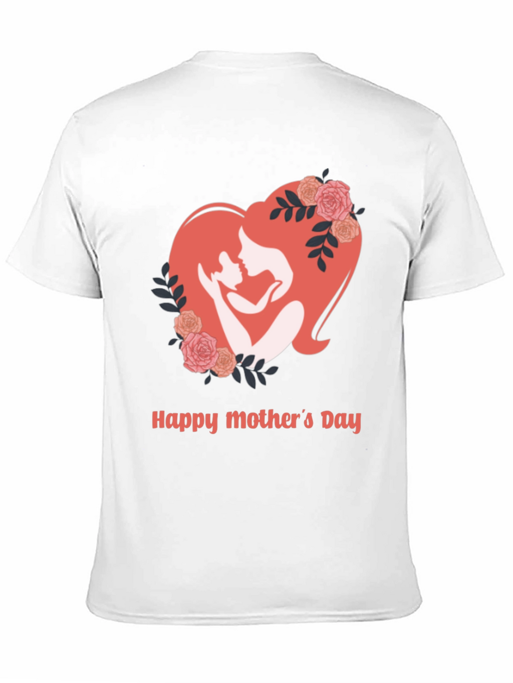 Mothers Day Black T-Shirt - Heart Design
