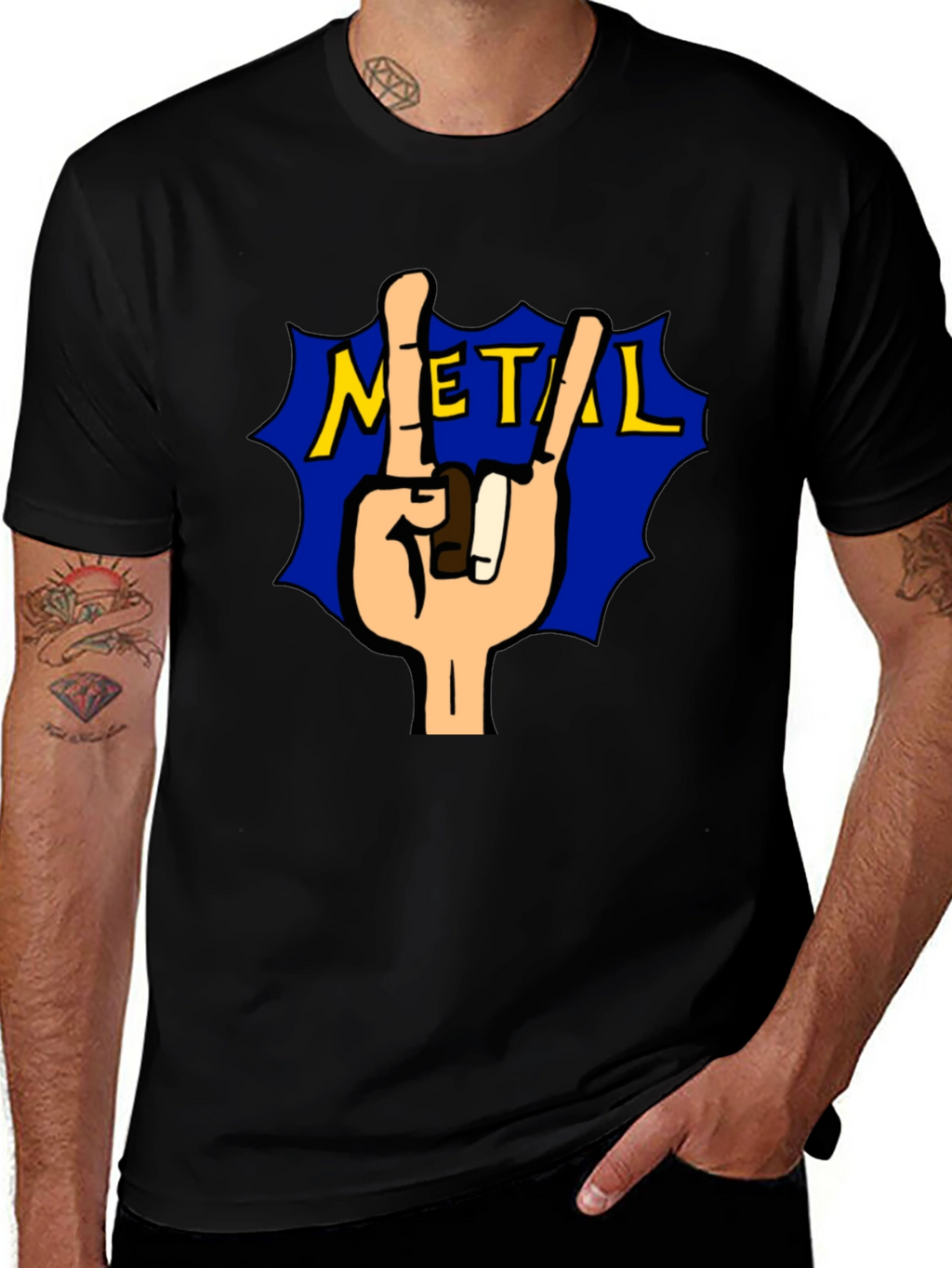 Rock On Metal Tee - Black T-Shirt