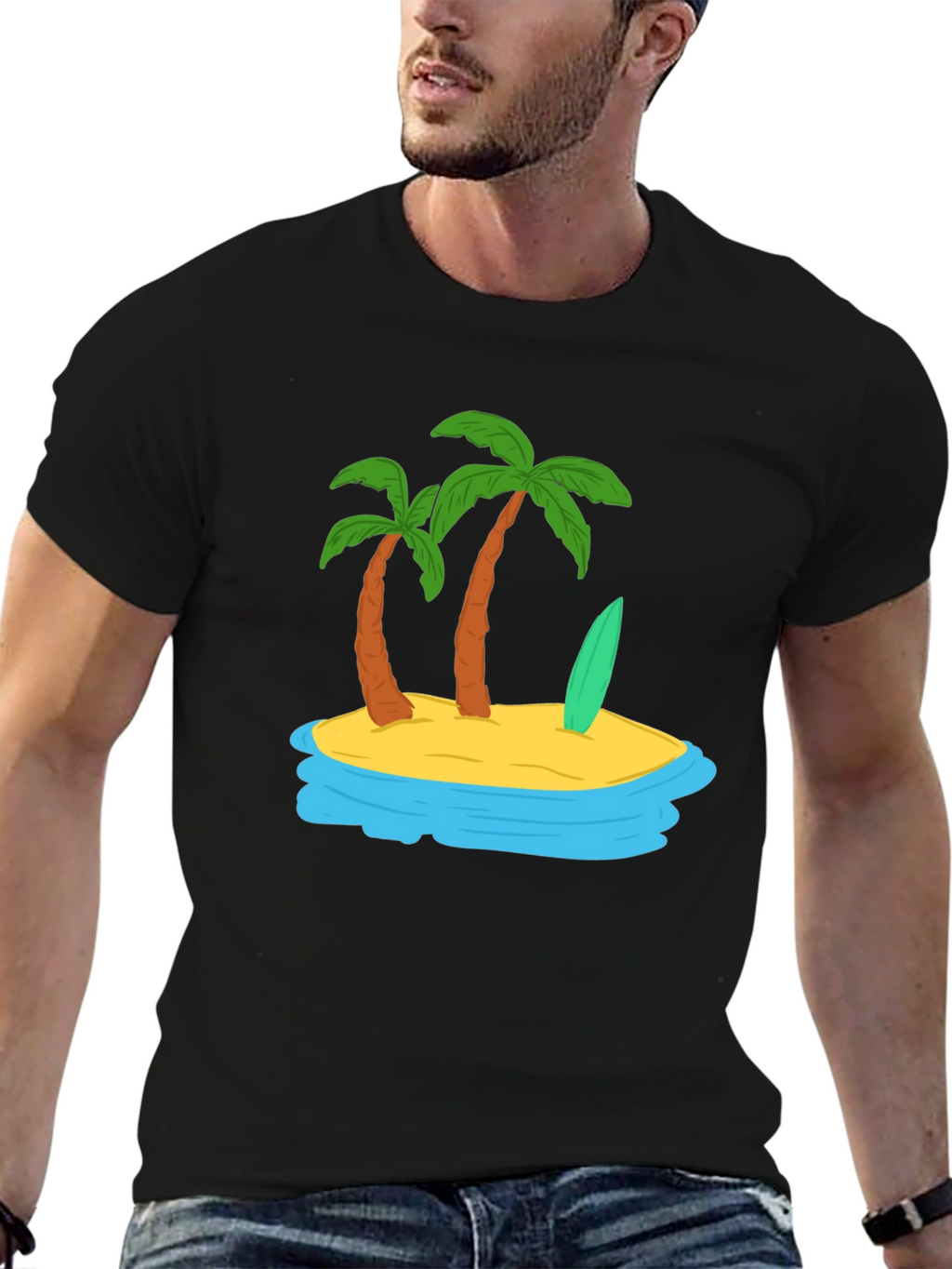 Island Vibes Graphic Tee - Tropical Palm Tree Shirt