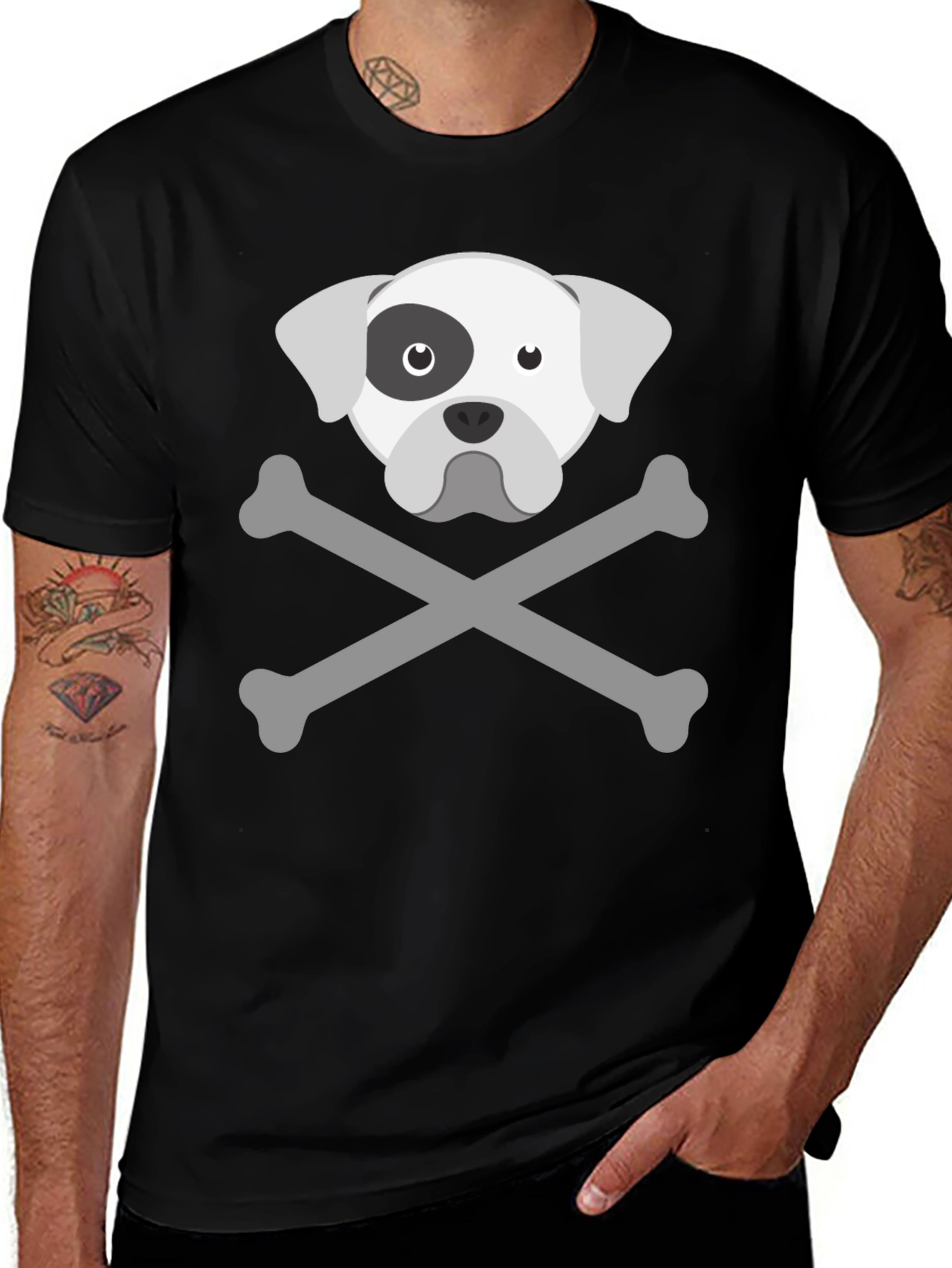 Dog Skull Crossbones T-Shirt – Edgy Dog Lover Graphic Tee