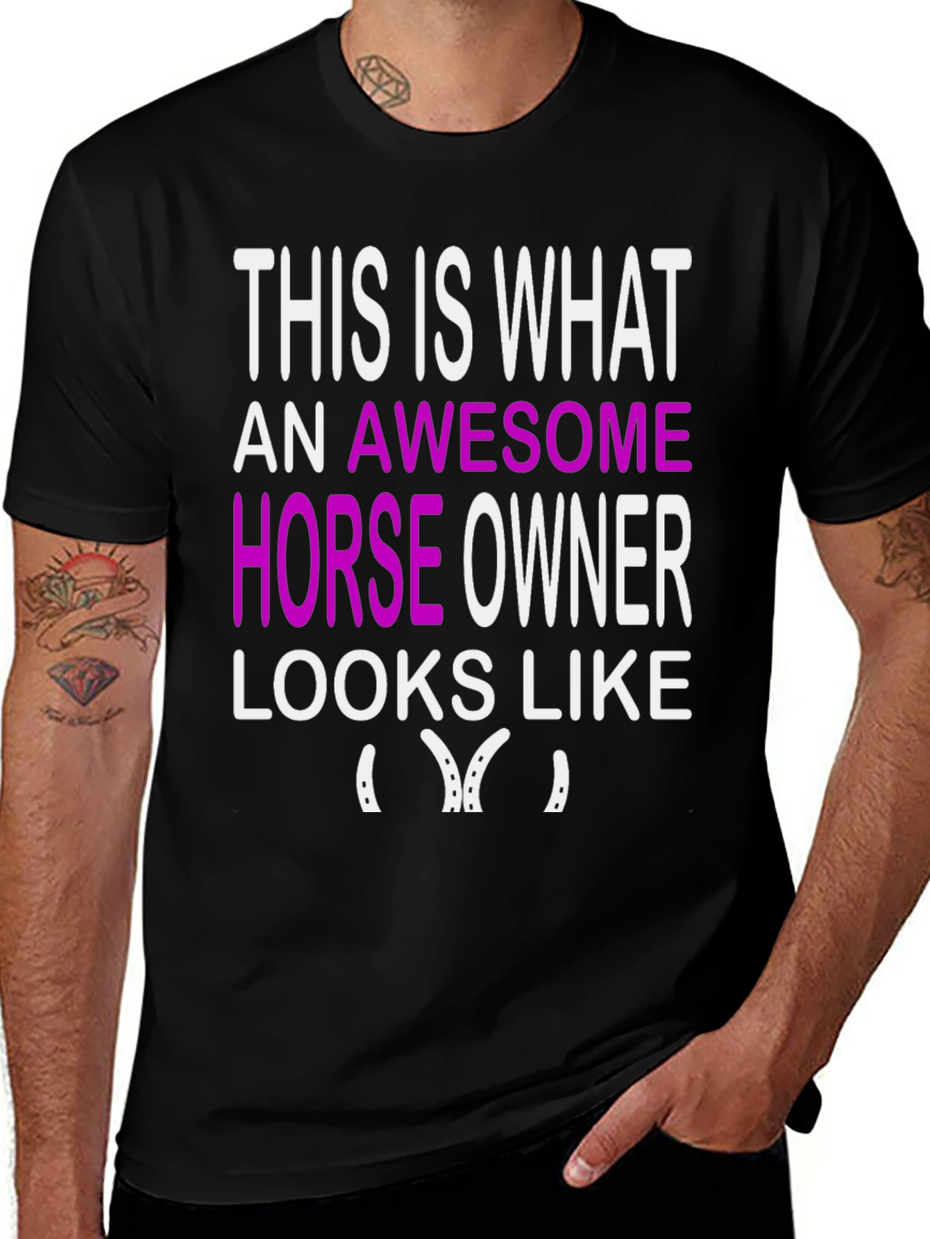 Awesome Horse Owner Graphic Tee - Black