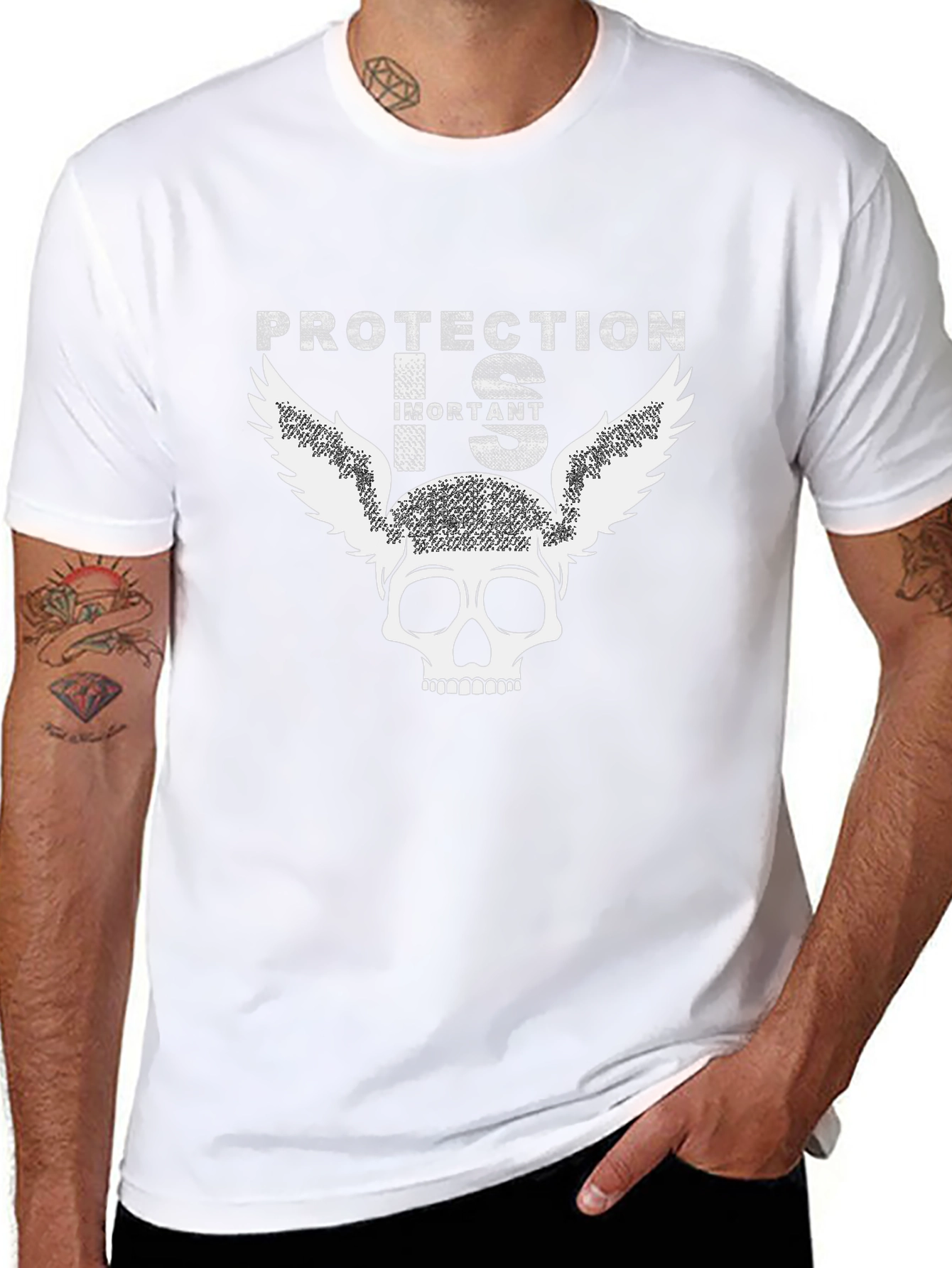 Protection is Important Skull Graphic T-Shirt