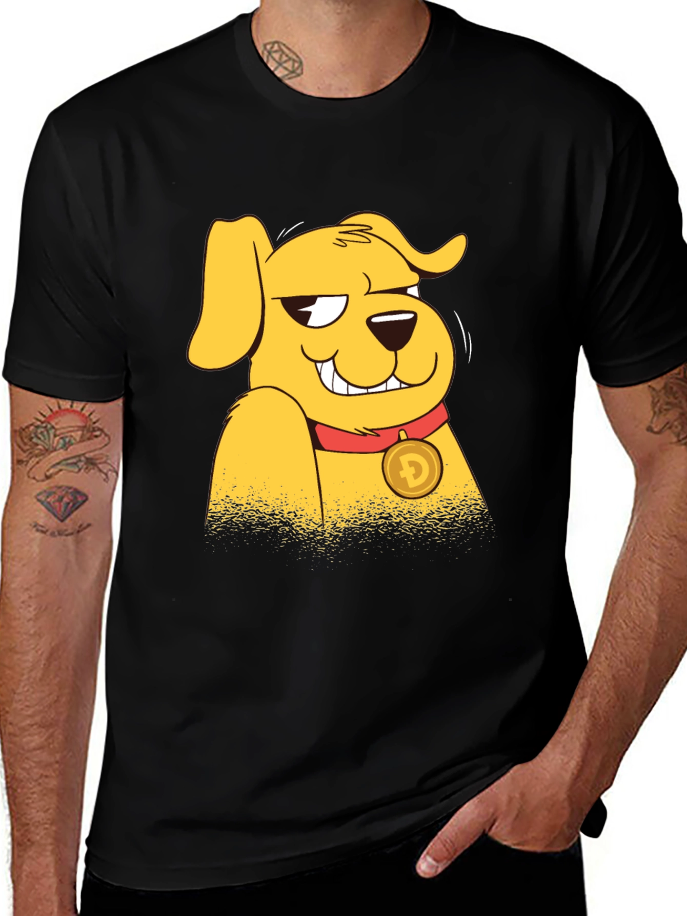 Dogecoin Cartoon Dog T-Shirt – Crypto Doge Graphic Tee
