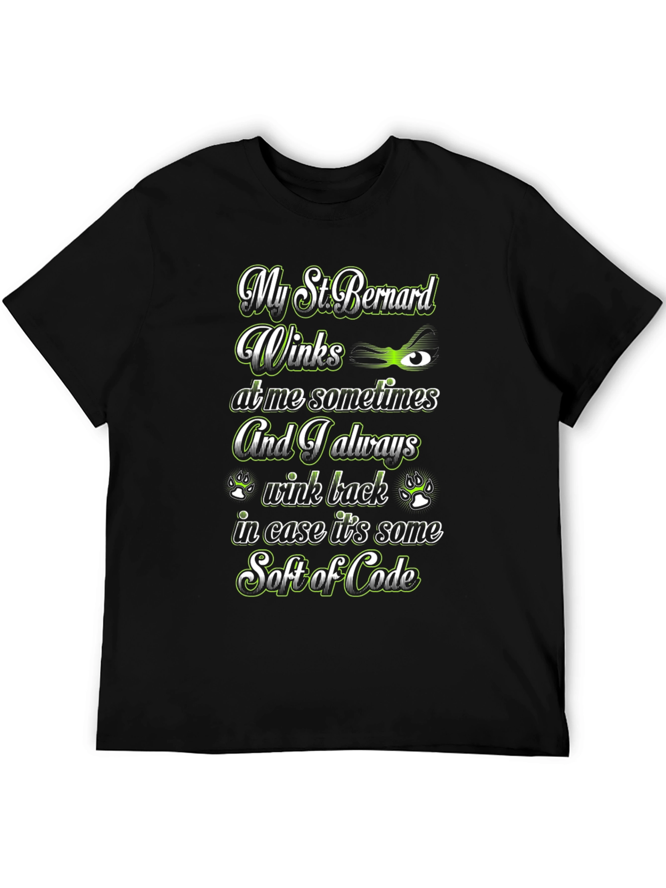 St. Bernard Wink Code T-Shirt – Funny Dog Lover Tee