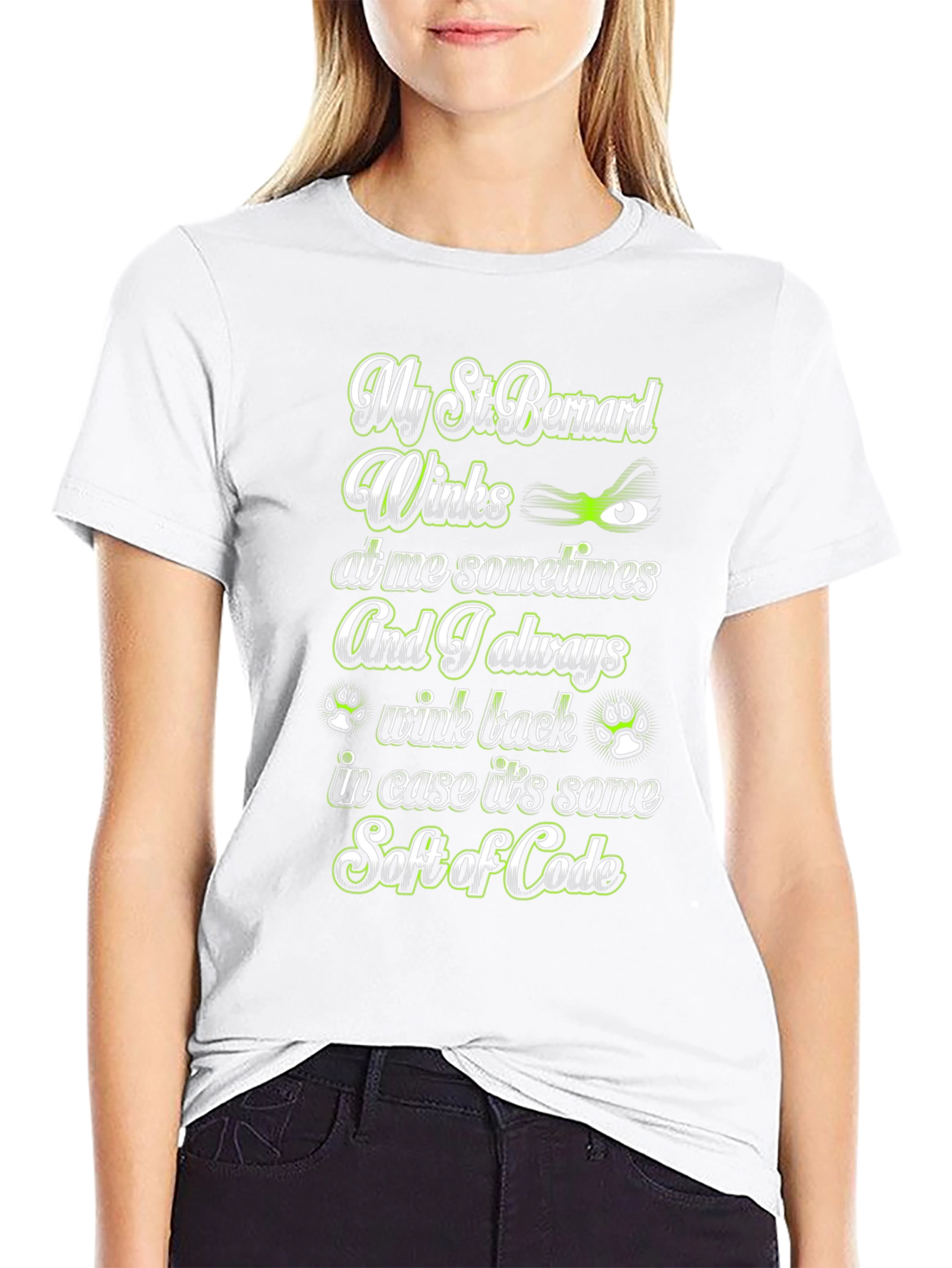 St. Bernard Wink Code T-Shirt – Funny Dog Lover Tee