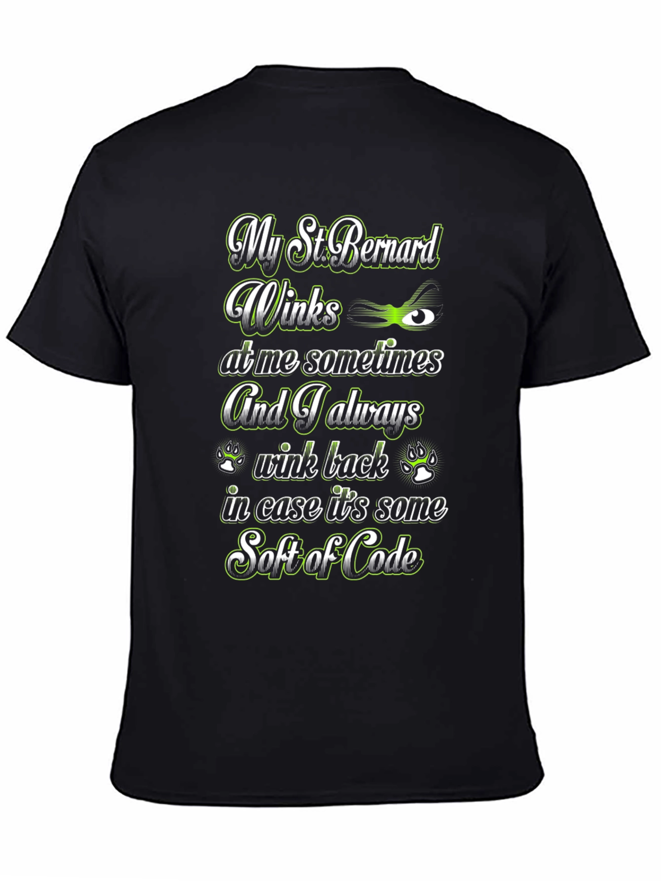 St. Bernard Wink Code T-Shirt – Funny Dog Lover Tee