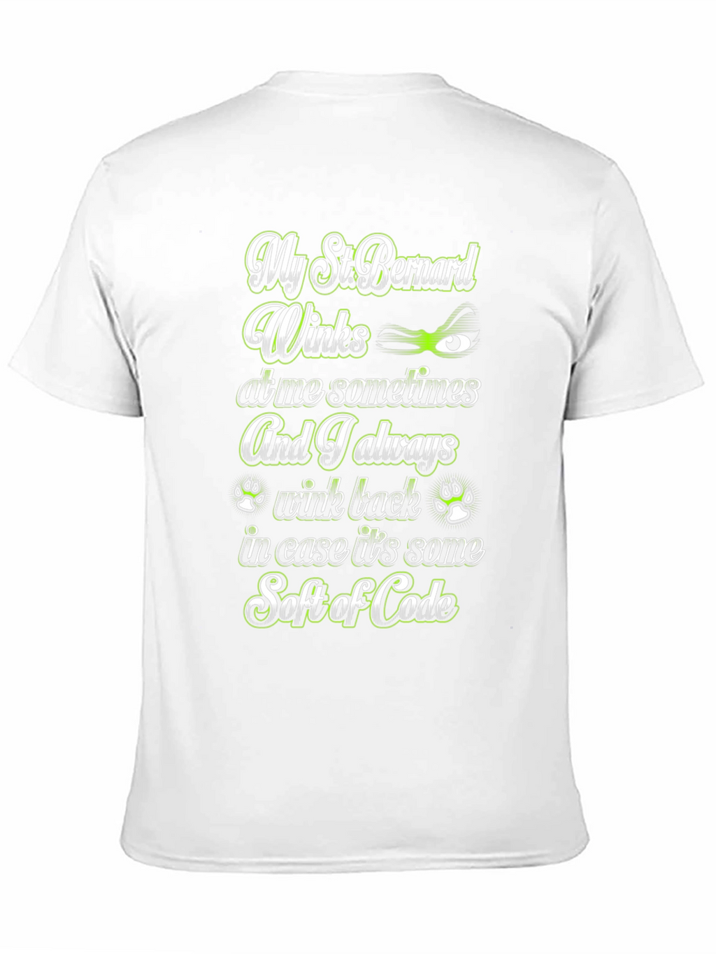 St. Bernard Wink Code T-Shirt – Funny Dog Lover Tee