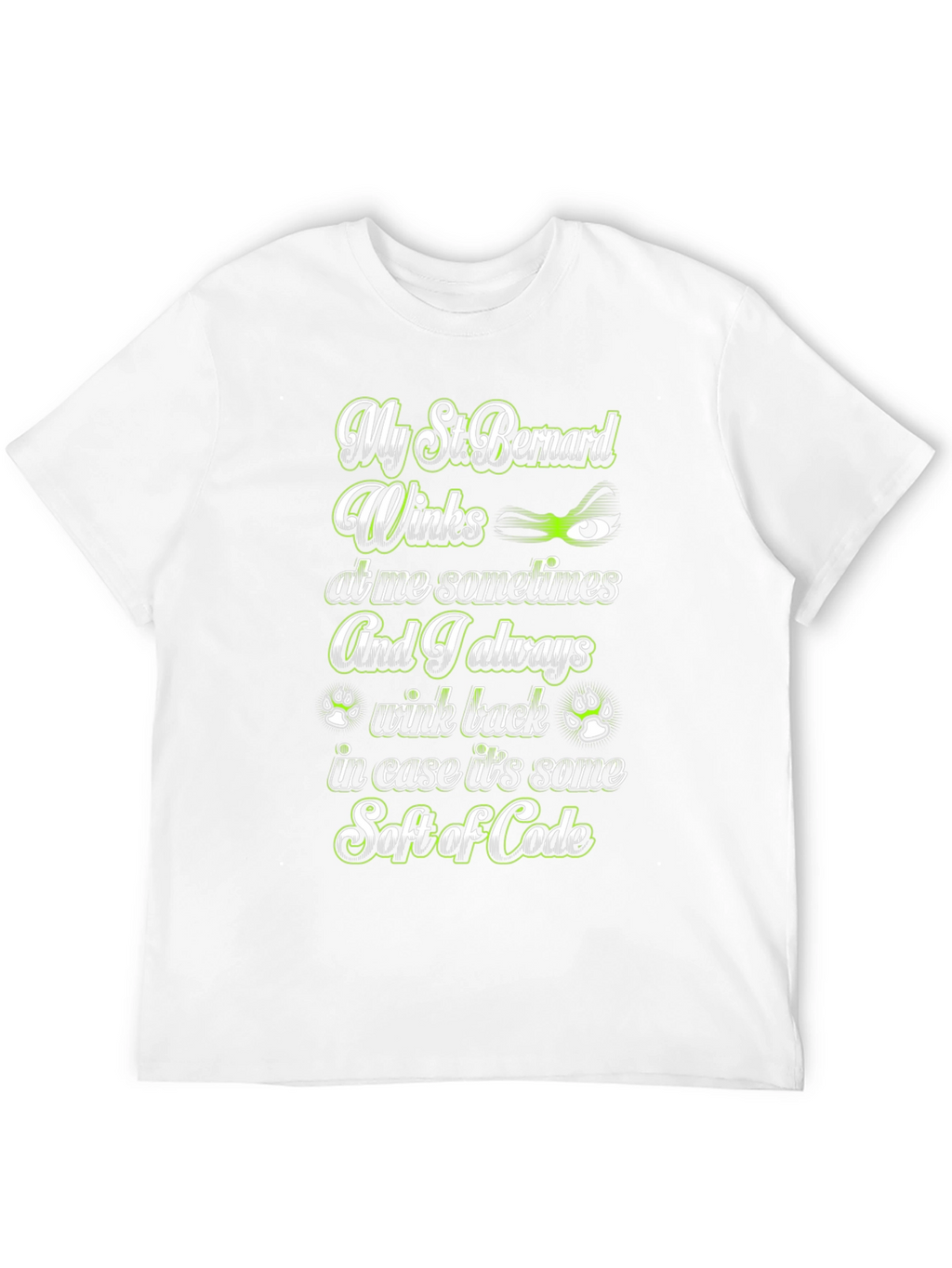 St. Bernard Wink Code T-Shirt – Funny Dog Lover Tee